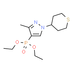 ChemSpider 2D Image | Diethyl [3-methyl-1-(tetrahydro-2H-thiopyran-4-yl)-1H-pyrazol-4-yl]phosphonate | C13H23N2O3PS