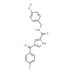 ChemSpider 2D Image | 4-(4-Fluorobenzoyl)-N-(4-methoxybenzyl)-1H-pyrrole-2-carboxamide | C20H17FN2O3