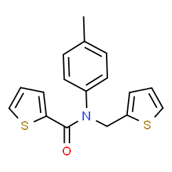 ChemSpider 2D Image | N-(4-Methylphenyl)-N-(2-thienylmethyl)-2-thiophenecarboxamide | C17H15NOS2