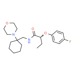 ChemSpider 2D Image | 2-(4-Fluorophenoxy)-N-{[1-(4-morpholinyl)cyclohexyl]methyl}butanamide | C21H31FN2O3