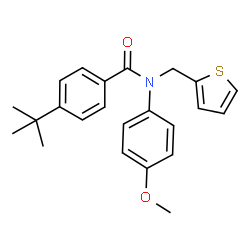 ChemSpider 2D Image | 4-tert-Butyl-N-(4-methoxyphenyl)-N-(2-thienylmethyl)benzamide | C23H25NO2S