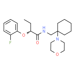 ChemSpider 2D Image | 2-(2-Fluorophenoxy)-N-{[1-(4-morpholinyl)cyclohexyl]methyl}butanamide | C21H31FN2O3