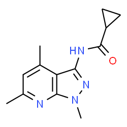ChemSpider 2D Image | N-(1,4,6-Trimethyl-1H-pyrazolo[3,4-b]pyridin-3-yl)cyclopropanecarboxamide | C13H16N4O