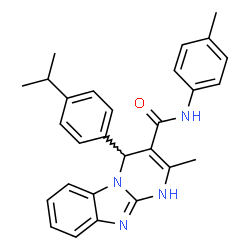 ChemSpider 2D Image | 4-(4-Isopropylphenyl)-2-methyl-N-(4-methylphenyl)-1,4-dihydropyrimido[1,2-a]benzimidazole-3-carboxamide | C28H28N4O