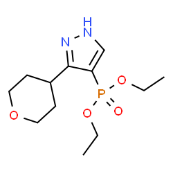 ChemSpider 2D Image | Diethyl [3-(tetrahydro-2H-pyran-4-yl)-1H-pyrazol-4-yl]phosphonate | C12H21N2O4P