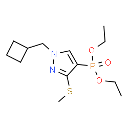 ChemSpider 2D Image | Diethyl [1-(cyclobutylmethyl)-3-(methylsulfanyl)-1H-pyrazol-4-yl]phosphonate | C13H23N2O3PS