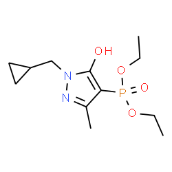 ChemSpider 2D Image | Diethyl [1-(cyclopropylmethyl)-5-hydroxy-3-methyl-1H-pyrazol-4-yl]phosphonate | C12H21N2O4P