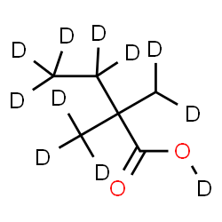 ChemSpider 2D Image | 2-(~2~H_2_)Methyl-2-(~2~H_3_)methyl(~2~H_5_)butan(~2~H)oic acid | C6HD11O2