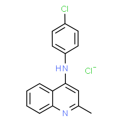 ChemSpider 2D Image | 4-Quinolinamine, N-(4-chlorophenyl)-2-methyl-, chloride (1:1) | C16H13Cl2N2