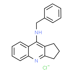 ChemSpider 2D Image | 1H-Cyclopenta[b]quinolin-9-amine, 2,3-dihydro-N-(phenylmethyl)-, chloride (1:1) | C19H18ClN2
