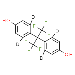 ChemSpider 2D Image | 4,4'-(1,1,1,3,3,3-Hexafluoro-2,2-propanediyl)di(3,5-~2~H_2_)phenol | C15H6D4F6O2