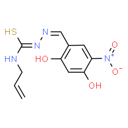 ChemSpider 2D Image | (2Z)-N-Allyl-2-(2,4-dihydroxy-5-nitrobenzylidene)hydrazinecarbothioamide | C11H12N4O4S