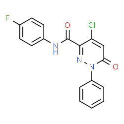 ChemSpider 2D Image | 4-Chloro-N-(4-fluorophenyl)-6-oxo-1-phenyl-1,6-dihydro-3-pyridazinecarboxamide | C17H11ClFN3O2