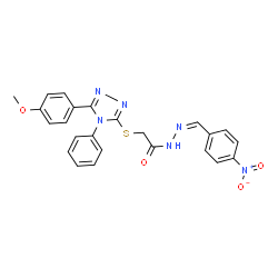 ChemSpider 2D Image | 2-{[5-(4-Methoxyphenyl)-4-phenyl-4H-1,2,4-triazol-3-yl]sulfanyl}-N'-[(Z)-(4-nitrophenyl)methylene]acetohydrazide | C24H20N6O4S