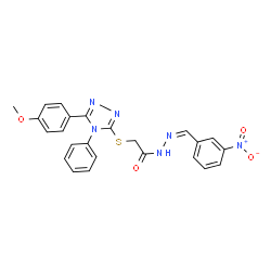 ChemSpider 2D Image | 2-{[5-(4-Methoxyphenyl)-4-phenyl-4H-1,2,4-triazol-3-yl]sulfanyl}-N'-[(Z)-(3-nitrophenyl)methylene]acetohydrazide | C24H20N6O4S