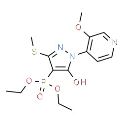 ChemSpider 2D Image | Diethyl [5-hydroxy-1-(3-methoxy-4-pyridinyl)-3-(methylsulfanyl)-1H-pyrazol-4-yl]phosphonate | C14H20N3O5PS