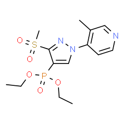 ChemSpider 2D Image | Diethyl [1-(3-methyl-4-pyridinyl)-3-(methylsulfonyl)-1H-pyrazol-4-yl]phosphonate | C14H20N3O5PS