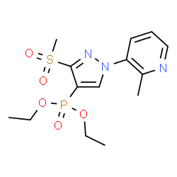 ChemSpider 2D Image | Diethyl [1-(2-methyl-3-pyridinyl)-3-(methylsulfonyl)-1H-pyrazol-4-yl]phosphonate | C14H20N3O5PS