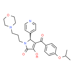 ChemSpider 2D Image | 3-Hydroxy-4-(4-isopropoxybenzoyl)-1-[3-(4-morpholinyl)propyl]-5-(4-pyridinyl)-1,5-dihydro-2H-pyrrol-2-one | C26H31N3O5