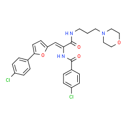 ChemSpider 2D Image | 4-Chloro-N-[(1Z)-1-[5-(4-chlorophenyl)-2-furyl]-3-{[3-(4-morpholinyl)propyl]amino}-3-oxo-1-propen-2-yl]benzamide | C27H27Cl2N3O4