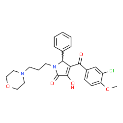 ChemSpider 2D Image | 4-(3-Chloro-4-methoxybenzoyl)-3-hydroxy-1-[3-(4-morpholinyl)propyl]-5-phenyl-1,5-dihydro-2H-pyrrol-2-one | C25H27ClN2O5