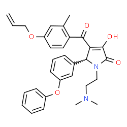 ChemSpider 2D Image | 4-[4-(Allyloxy)-2-methylbenzoyl]-1-[2-(dimethylamino)ethyl]-3-hydroxy-5-(3-phenoxyphenyl)-1,5-dihydro-2H-pyrrol-2-one | C31H32N2O5