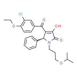 ChemSpider 2D Image | 4-(3-Chloro-4-ethoxybenzoyl)-3-hydroxy-1-(3-isopropoxypropyl)-5-phenyl-1,5-dihydro-2H-pyrrol-2-one | C25H28ClNO5