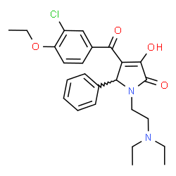 ChemSpider 2D Image | 4-(3-Chloro-4-ethoxybenzoyl)-1-[2-(diethylamino)ethyl]-3-hydroxy-5-phenyl-1,5-dihydro-2H-pyrrol-2-one | C25H29ClN2O4