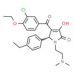 ChemSpider 2D Image | 4-(3-Chloro-4-ethoxybenzoyl)-1-[2-(dimethylamino)ethyl]-5-(4-ethylphenyl)-3-hydroxy-1,5-dihydro-2H-pyrrol-2-one | C25H29ClN2O4