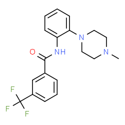 ChemSpider 2D Image | N-[2-(4-Methyl-1-piperazinyl)phenyl]-3-(trifluoromethyl)benzamide | C19H20F3N3O