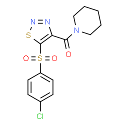 ChemSpider 2D Image | {5-[(4-Chlorophenyl)sulfonyl]-1,2,3-thiadiazol-4-yl}(1-piperidinyl)methanone | C14H14ClN3O3S2