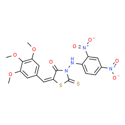 ChemSpider 2D Image | (5E)-3-[(2,4-Dinitrophenyl)amino]-2-thioxo-5-(3,4,5-trimethoxybenzylidene)-1,3-thiazolidin-4-one | C19H16N4O8S2