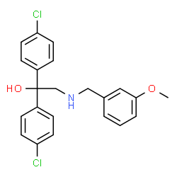 ChemSpider 2D Image | 1,1-Bis(4-chlorophenyl)-2-[(3-methoxybenzyl)amino]ethanol | C22H21Cl2NO2