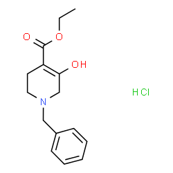 ChemSpider 2D Image | Ethyl 1-benzyl-5-hydroxy-1,2,3,6-tetrahydro-4-pyridinecarboxylate hydrochloride (1:1) | C15H20ClNO3
