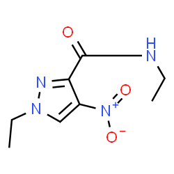 ChemSpider 2D Image | N,1-Diethyl-4-nitro-1H-pyrazole-3-carboxamide | C8H12N4O3