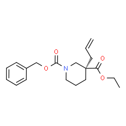 ChemSpider 2D Image | 1-Benzyl 3-ethyl (3R)-3-allyl-1,3-piperidinedicarboxylate | C19H25NO4