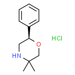 ChemSpider 2D Image | (2R)-5,5-Dimethyl-2-phenylmorpholine hydrochloride (1:1) | C12H18ClNO
