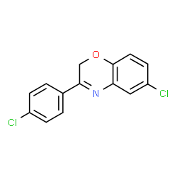 ChemSpider 2D Image | 6-Chloro-3-(4-chlorophenyl)-2H-1,4-benzoxazine | C14H9Cl2NO