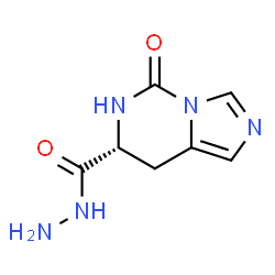 ChemSpider 2D Image | (7R)-5-Oxo-5,6,7,8-tetrahydroimidazo[1,5-c]pyrimidine-7-carbohydrazide | C7H9N5O2
