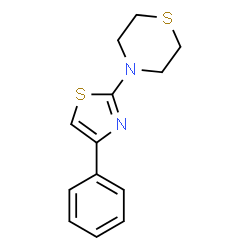 ChemSpider 2D Image | 4-(4-Phenyl-1,3-thiazol-2-yl)thiomorpholine | C13H14N2S2