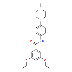 ChemSpider 2D Image | 3,5-Diethoxy-N-[4-(4-methyl-1-piperazinyl)phenyl]benzamide | C22H29N3O3