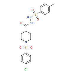 ChemSpider 2D Image | 1-[(4-Chlorophenyl)sulfonyl]-N'-[(4-methylphenyl)sulfonyl]-4-piperidinecarbohydrazide | C19H22ClN3O5S2