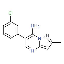 ChemSpider 2D Image | 6-(3-Chlorophenyl)-2-methylpyrazolo[1,5-a]pyrimidin-7-amine | C13H11ClN4