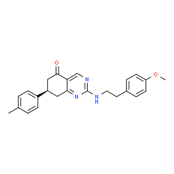 ChemSpider 2D Image | (7R)-2-{[2-(4-Methoxyphenyl)ethyl]amino}-7-(4-methylphenyl)-7,8-dihydro-5(6H)-quinazolinone | C24H25N3O2