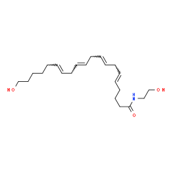 ChemSpider 2D Image | (5E,8E,11E,14E)-20-Hydroxy-N-(2-hydroxyethyl)-5,8,11,14-icosatetraenamide | C22H37NO3