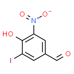 ChemSpider 2D Image | 4-Hydroxy-3-iodo-5-nitrobenzaldehyde | C7H4INO4