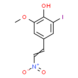 ChemSpider 2D Image | 2-Iodo-6-methoxy-4-(2-nitrovinyl)phenol | C9H8INO4