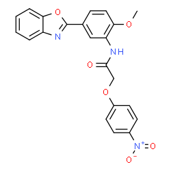 ChemSpider 2D Image | N-[5-(1,3-Benzoxazol-2-yl)-2-methoxyphenyl]-2-(4-nitrophenoxy)acetamide | C22H17N3O6