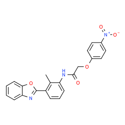 ChemSpider 2D Image | N-[3-(1,3-Benzoxazol-2-yl)-2-methylphenyl]-2-(4-nitrophenoxy)acetamide | C22H17N3O5