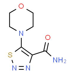 ChemSpider 2D Image | 5-morpholin-4-yl-1,2,3-thiadiazole-4-carboxamide | C7H10N4O2S